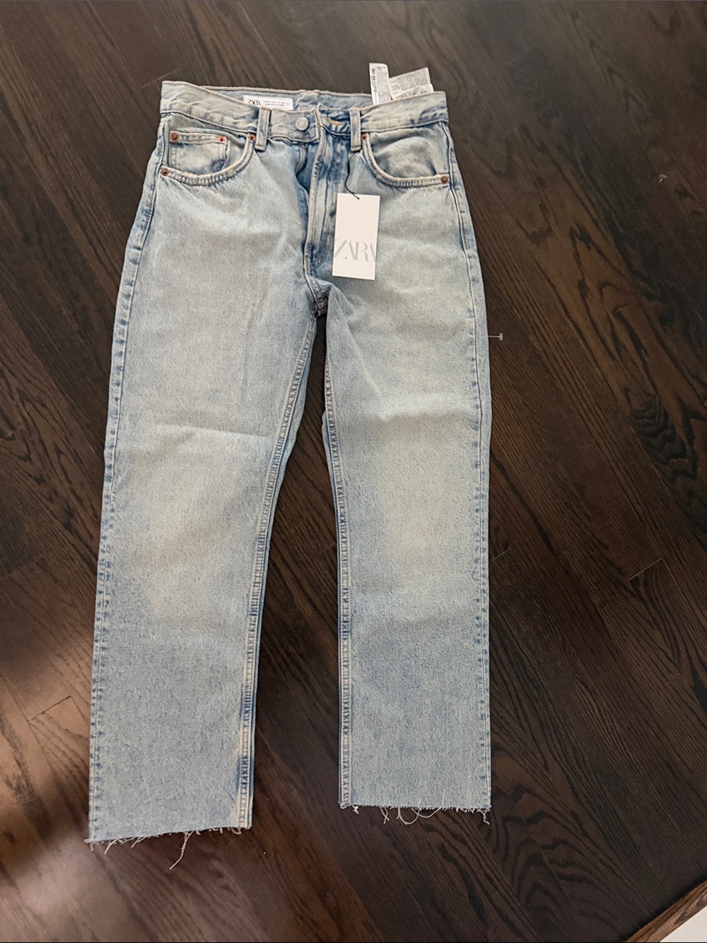 ZARA Light Wash Straight-Leg Jeans for women
